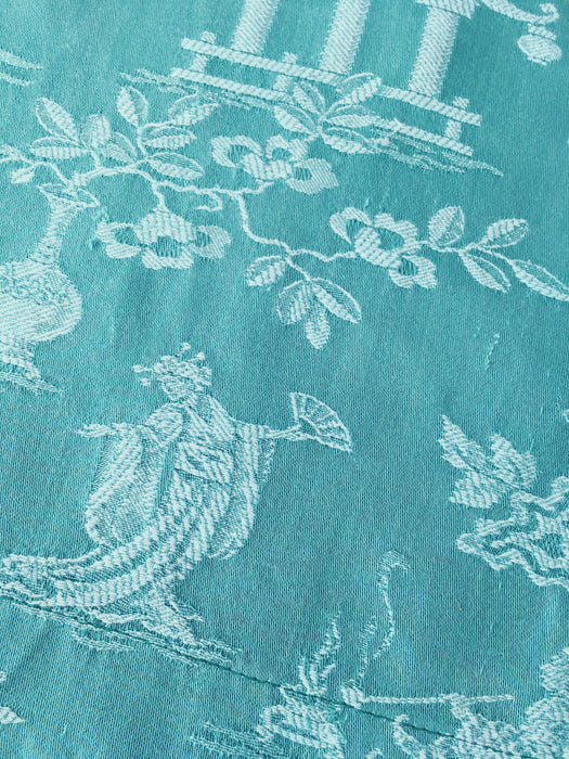 Chinoiserie in ticking green. Spain c.1930 - Lot of 2 pieces