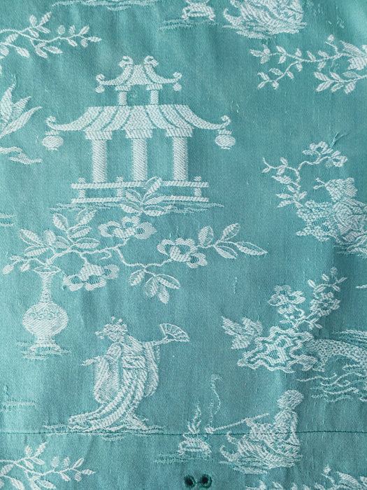 Chinoiserie in ticking green. Spain c.1930 - Lot of 2 pieces