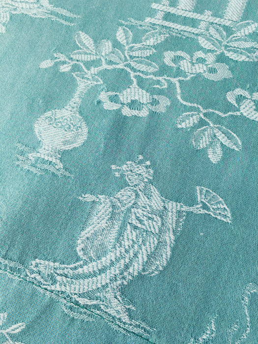 Chinoiserie in ticking green. Spain c.1930 - Lot of 2 pieces