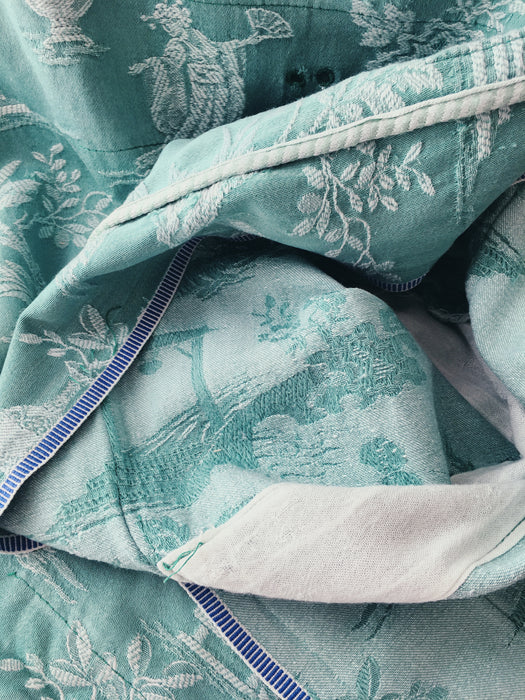 Chinoiserie in ticking green. Spain c.1930 - Lot of 2 pieces