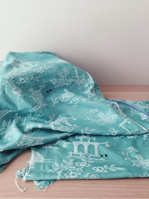 Chinoiserie in ticking green. Spain c.1930 - Lot of 2 pieces