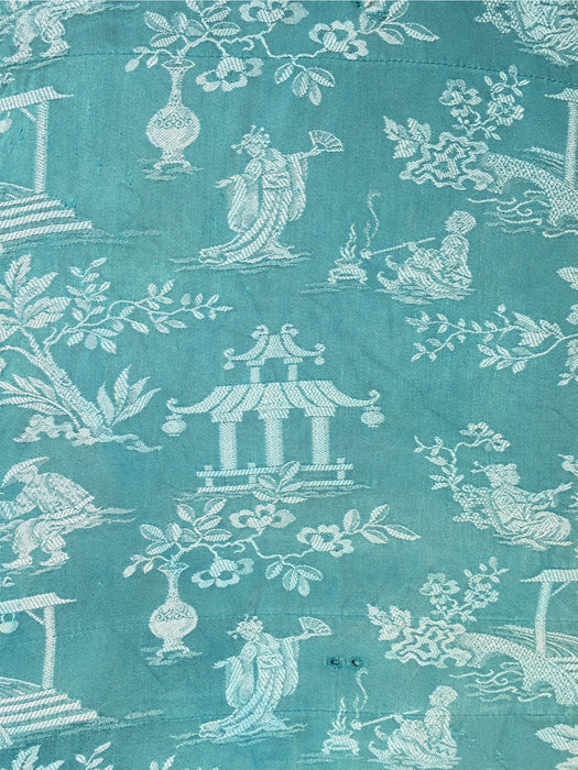 Chinoiserie in ticking green. Spain c.1930 - Lot of 2 pieces