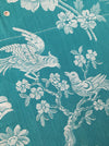 Birds talking on green ticking. Spain c.1940 - Lot of 2 pieces
