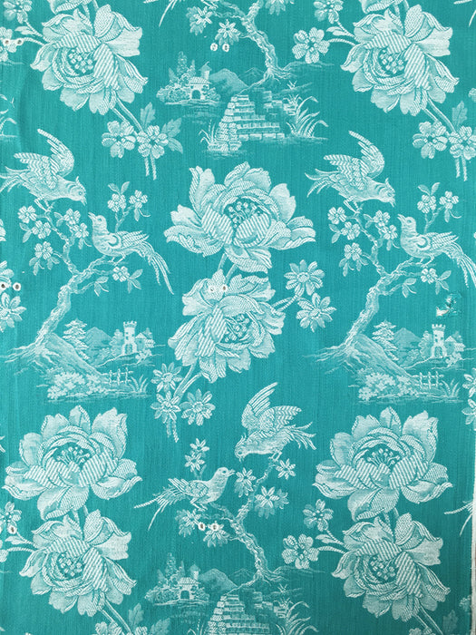 Birds talking on green ticking. Spain c.1940 - Lot of 2 pieces