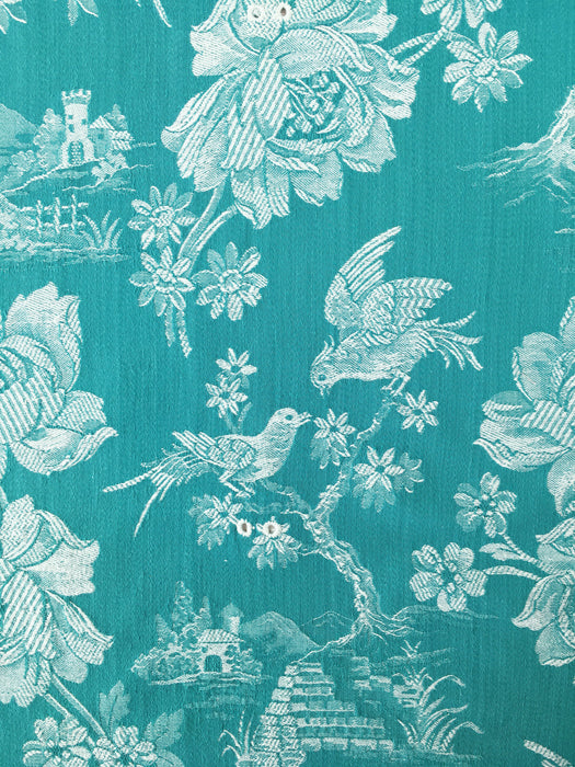 Birds talking on green ticking. Spain c.1940 - Lot of 2 pieces