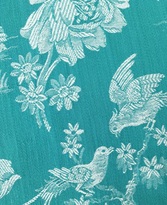 Birds talking on green ticking. Spain c.1940 - Lot of 2 pieces