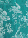 Birds talking on green ticking. Spain c.1940 - Lot of 2 pieces