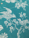 Birds talking on green ticking. Spain c.1940 - Lot of 2 pieces