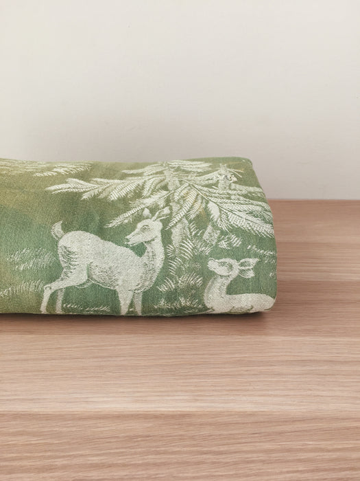 Olive green fawn & mom ticking. A treasure. Spain c.1900