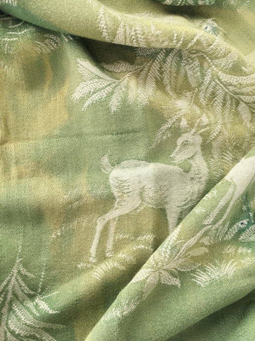 Olive green fawn & mom ticking. A treasure. Spain c.1900