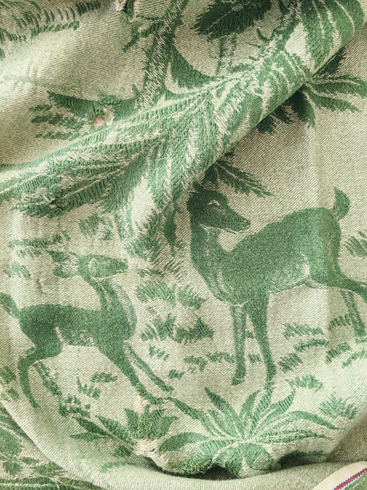 Olive green fawn & mom ticking. A treasure. Spain c.1900