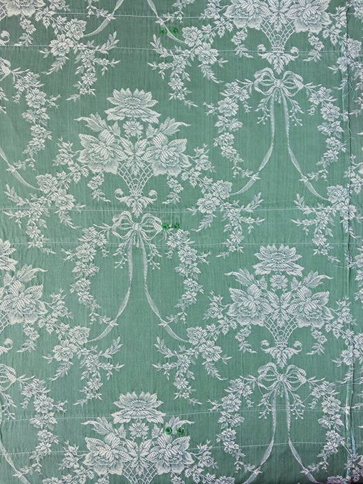 Baskets with flowers in green ticking. Spain c.1940 - 48×118 cm