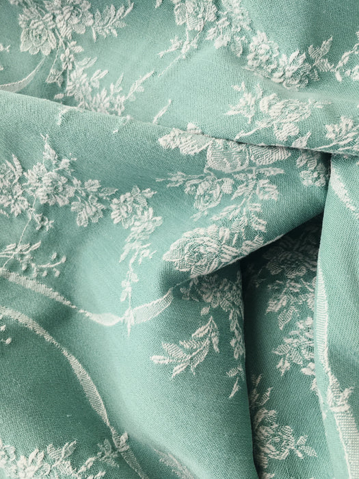 Baskets with flowers in green ticking. Spain c.1940 - 65×108 cm