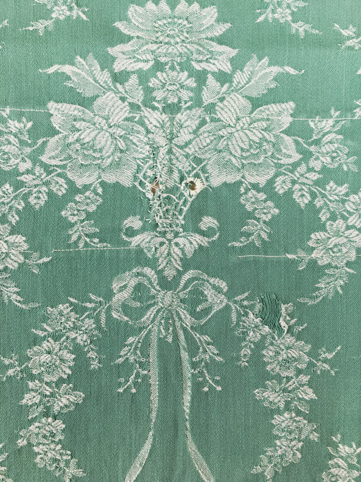 Baskets with flowers in green ticking. Spain c.1940 - 65×108 cm