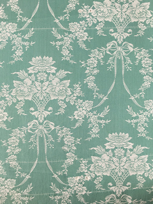 Baskets with flowers in green ticking. Spain c.1940 - 65×108 cm