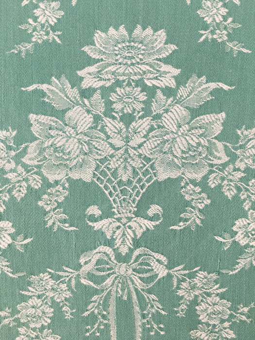 Baskets with flowers in green ticking. Spain c.1940 - 65×108 cm