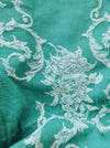 Floral ticking in emerald green. Spain c.1960 - Lot of 4 pieces