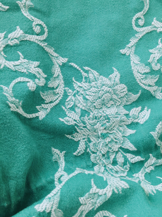 Floral ticking in emerald green. Spain c.1960 - Lot of 4 pieces