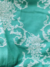 Floral ticking in emerald green. Spain c.1960 - Lot of 4 pieces