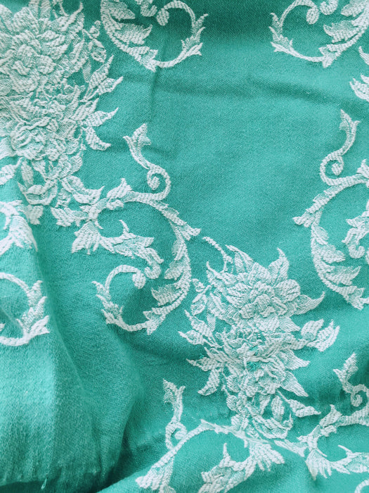 Floral ticking in emerald green. Spain c.1960 - Lot of 4 pieces