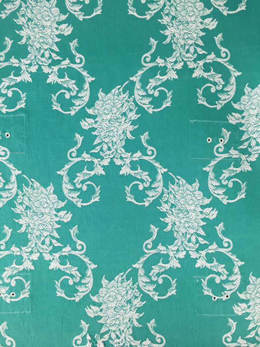 Floral ticking in emerald green. Spain c.1960 - Lot of 4 pieces