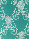 Floral ticking in emerald green. Spain c.1960 - Lot of 4 pieces