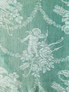 Green ticking with cupids. Spain c.1920 - 30×160 cm