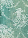 Green ticking with cupids. Spain c.1920 - 30×160 cm