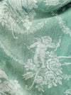 Green ticking with cupids. Spain c.1920 - 30×160 cm
