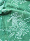 Green ticking with cupids. Spain c.1920 - 30×160 cm