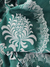 Green ticking with pineapple or pomegranate. Spain c.1950 - Lot of 6 pieces