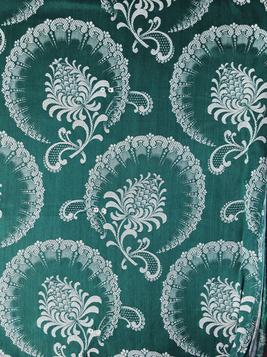 Green ticking with pineapple or pomegranate. Spain c.1950 - Lot of 6 pieces