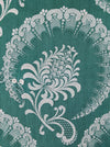 Green ticking with pineapple or pomegranate. Spain c.1950 - Lot of 6 pieces