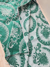 Green ticking with pineapple or pomegranate. Spain c.1950 - Lot of 6 pieces