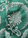 Green ticking with pineapple or pomegranate. Spain c.1950 - Lot of 6 pieces