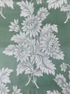 Green ticking with chrysanthemums. Spain c.1930 - 140 cm × 1.8 meters (3.6 m avail.)