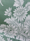 Green ticking with chrysanthemums. Spain c.1930 - 140 cm × 1.8 meters (3.6 m avail.)