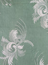 Exotic flowers in olive green ticking. Spain c.1960 - Lot of 5 pieces