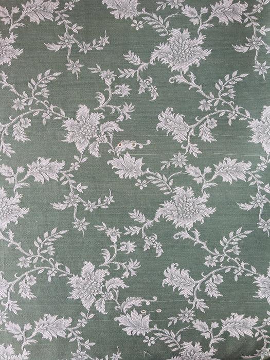 Flowers in olive green ticking. Spain c.1960 - Lot of 4 pieces