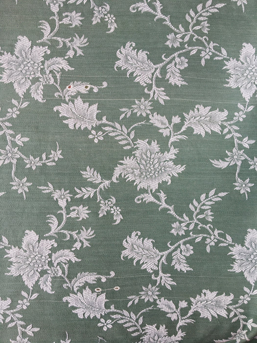 Flowers in olive green ticking. Spain c.1960 - Lot of 4 pieces