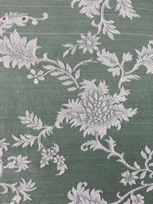 Flowers in olive green ticking. Spain c.1960 - Lot of 4 pieces