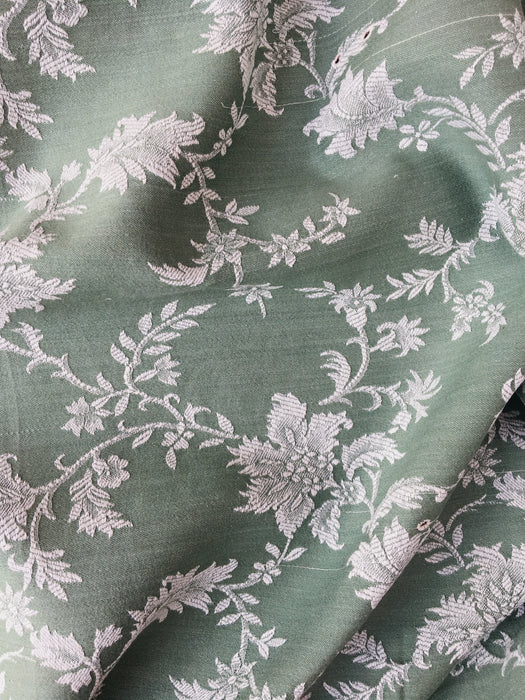 Flowers in olive green ticking. Spain c.1960 - Lot of 4 pieces