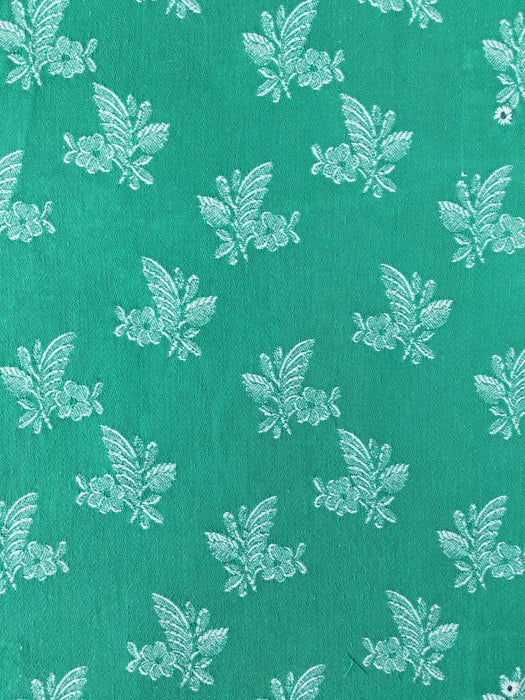 Small flowers in emerald green ticking. Spain c.1940 - Lot of 2 pieces
