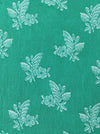 Small flowers in emerald green ticking. Spain c.1940 - Lot of 2 pieces