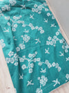 Cherry blossoms and swallows in green ticking. Spain c.1900 - Lot of 2 pieces