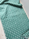 Green ticking with white polka dots. Spain c.1940 - 82×112 cm
