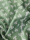 Olive green ticking with small flowers. Spain c.1900 - 104×154 cm