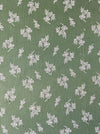 Olive green ticking with small flowers. Spain c.1900 - 104×154 cm