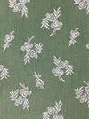 Olive green ticking with small flowers. Spain c.1900 - 104×154 cm