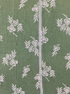 Olive green ticking with small flowers. Spain c.1900 - 104×154 cm